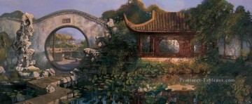 Jardin du sud du changjiang delta de Chine Shanshui Paysage chinois Peinture à l'huile